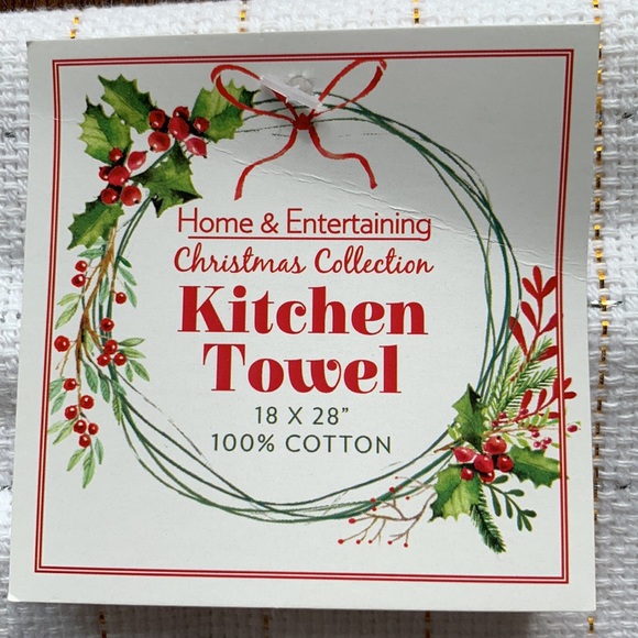 NWT Silver and Gold Check Pattern Kitchen Towel - Picture 5 of 13